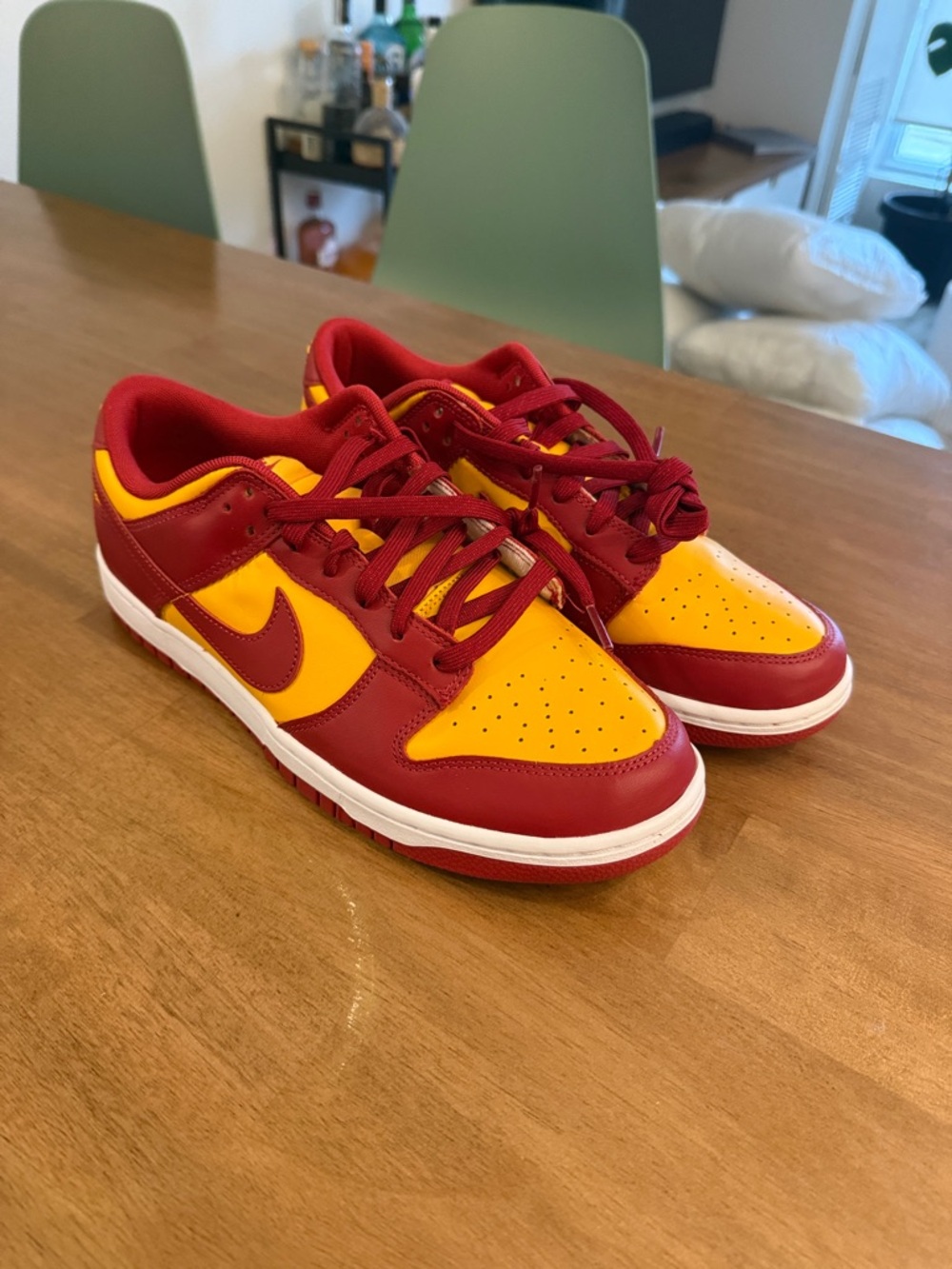 Nike Kids Low-Top Sneakers in Red and Yellow